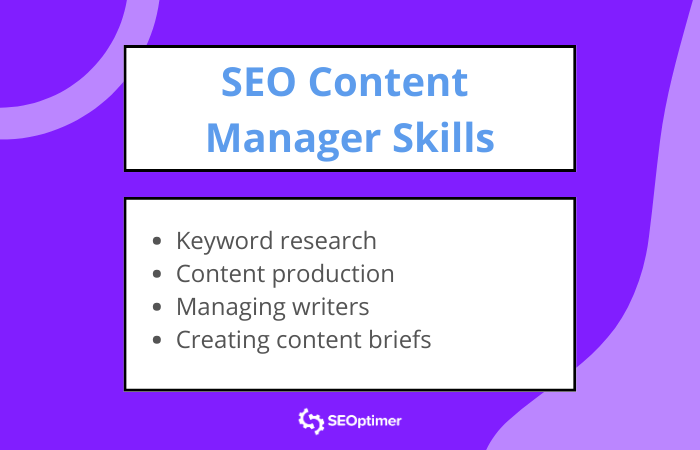 seo content manager færdigheder